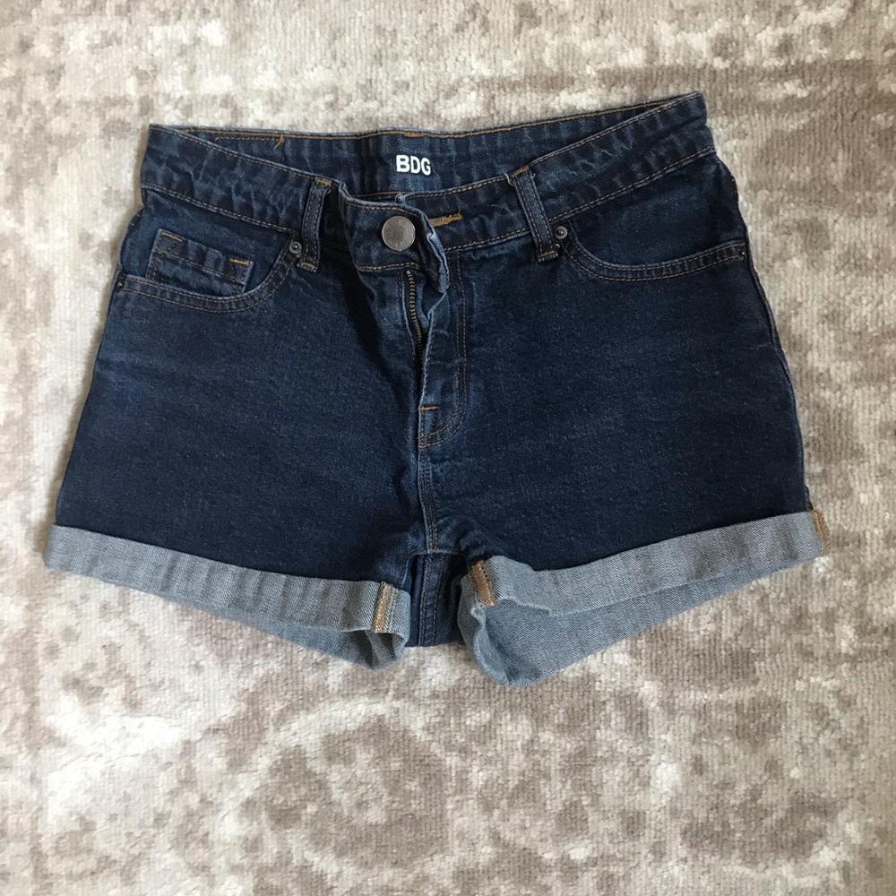 High-waisted denim shorts